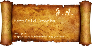Herzfeld Aranka névjegykártya